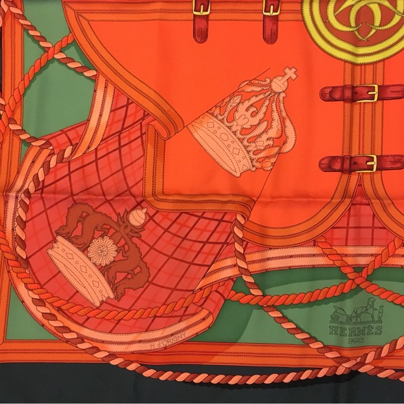 NWB Womens HERMES Grande Tenue Henri d’Orginy Equestrian Royal Emblem Silk Scarf - Picture 5 of 8
